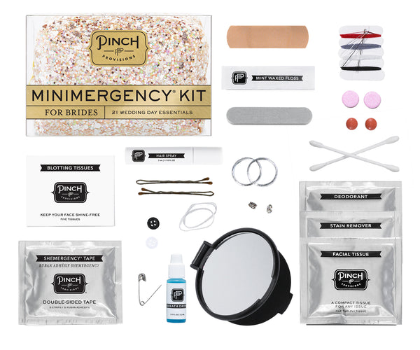 Pinch Provisions Pink Dotted Minimergency Kit for Bridesmaids, Includes 21  Emergency Wedding Day Must-Have Essentials, Perfect Bridal Shower and