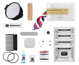 White Basketweave/Stripe Scarf Minimergency Kit