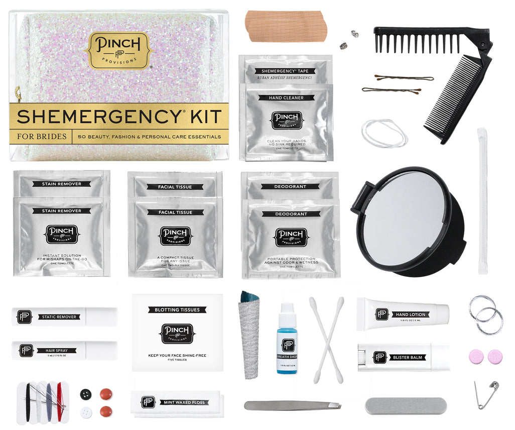 Pinch Provisions Pink Dotted Minimergency Kit for Bridesmaids, Includes 21  Emergency Wedding Day Must-Have Essentials, Perfect Bridal Shower and